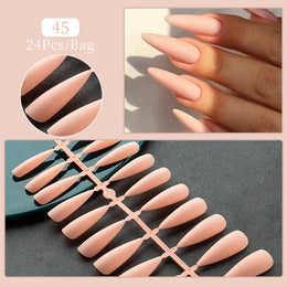 KissICON F45 KissIcon 24Tips False Nail Tips Almond Coffin Extension