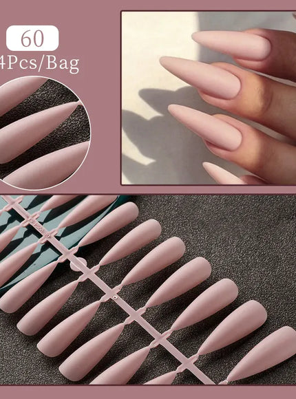 KissICON F60 KissIcon 24Tips False Nail Tips Almond Coffin Extension