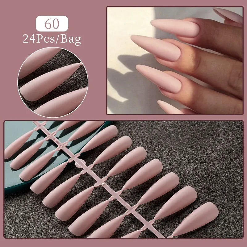 KissICON F60 KissIcon 24Tips False Nail Tips Almond Coffin Extension