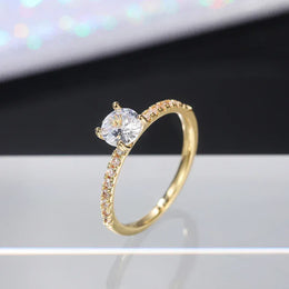 KissICON F747 / 10 Huitan Wedding Band Eternity Rings Women Brilliant Round Zirconia Luxury Engagement Rings Thin Elegant Female Jewelry Drop Ship