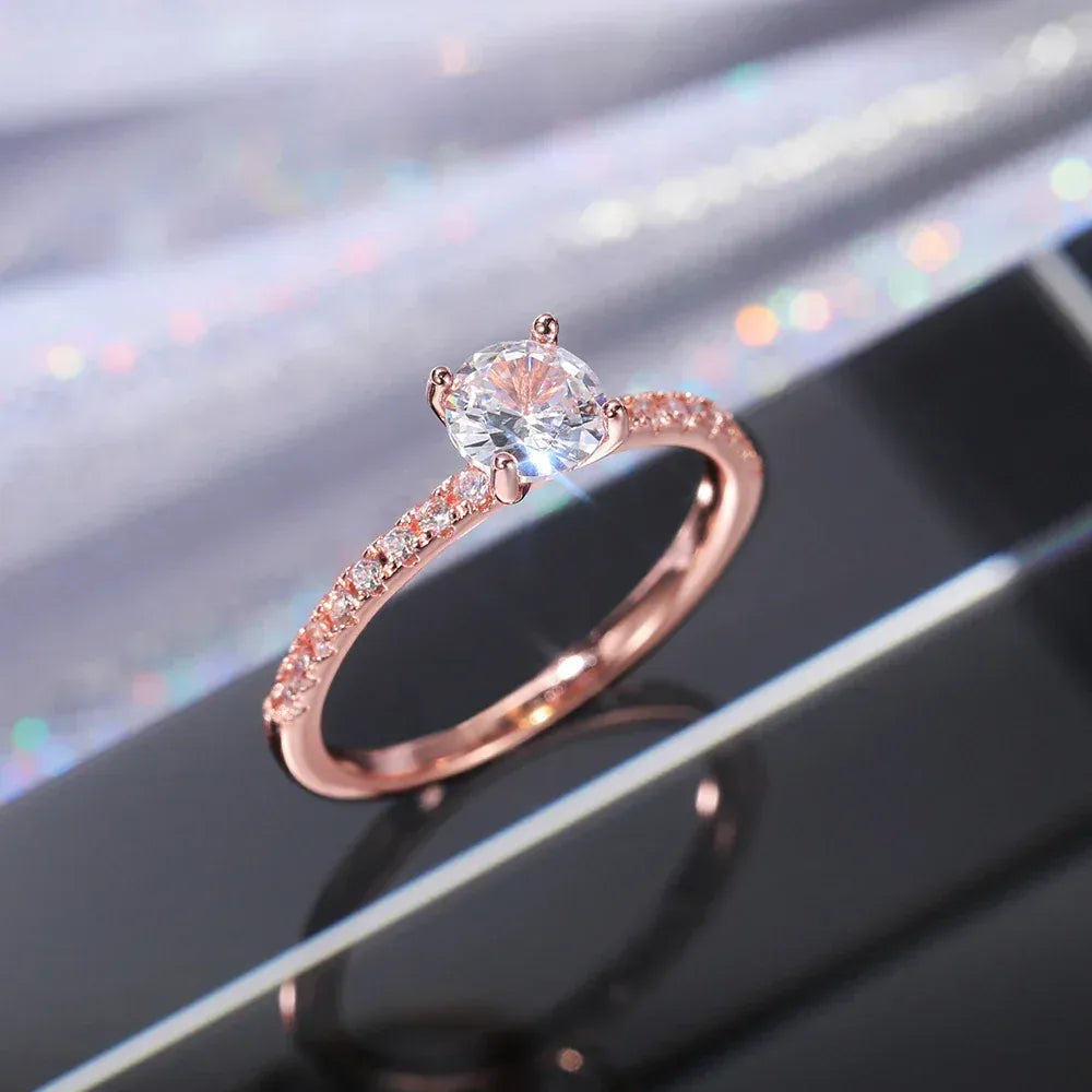 KissICON F748 / 11 Huitan Wedding Band Eternity Rings Women Brilliant Round Zirconia Luxury Engagement Rings Thin Elegant Female Jewelry Drop Ship
