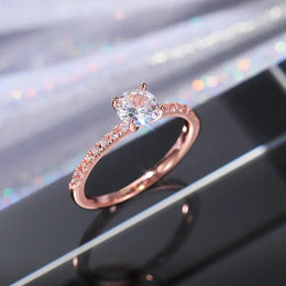 KissICON F748 / 11 Huitan Wedding Band Eternity Rings Women Brilliant Round Zirconia Luxury Engagement Rings Thin Elegant Female Jewelry Drop Ship