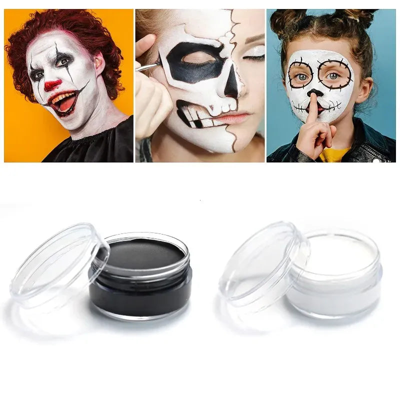 KissICON Face Body Paint White Black Red Special Effects Christmas Cosplay Party Supplies 10g Professional Halloween Makeup Kit