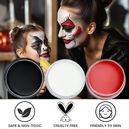 KissICON Face Body Paint White Black Red Special Effects Christmas Cosplay Party Supplies 10g Professional Halloween Makeup Kit