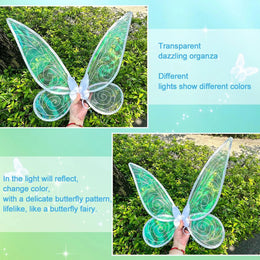 KissICON Fairy Wing,Butterfly Fairy Halloween Costume Angel Wings,Halloween Costume Sparkle Angel Wings Dress Up Party Favor White
