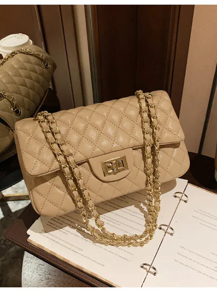 KissICON Fall Trend Women's Texture Rhombic Chain Slung