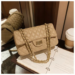 KissICON Fall Trend Women's Texture Rhombic Chain Slung