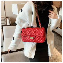 KissICON Fall Trend Women's Texture Rhombic Chain Slung