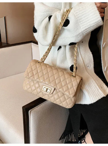 KissICON Fall Trend Women's Texture Rhombic Chain Slung