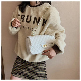KissICON Fall Trend Women's Texture Rhombic Chain Slung