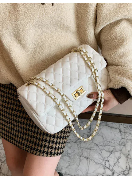 KissICON Fall Trend Women's Texture Rhombic Chain Slung