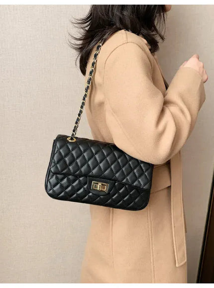 KissICON Fall Trend Women's Texture Rhombic Chain Slung