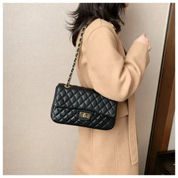 KissICON Fall Trend Women's Texture Rhombic Chain Slung