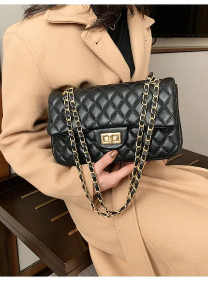 KissICON Fall Trend Women's Texture Rhombic Chain Slung