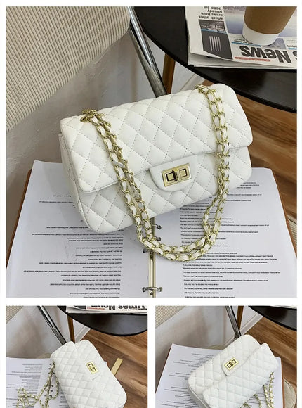 KissICON Fall Trend Women's Texture Rhombic Chain Slung