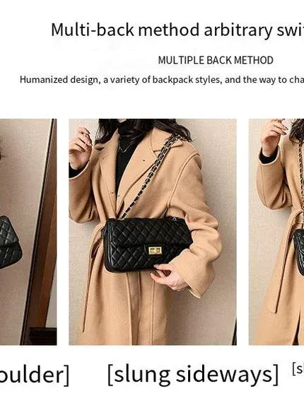 KissICON Fall Trend Women's Texture Rhombic Chain Slung