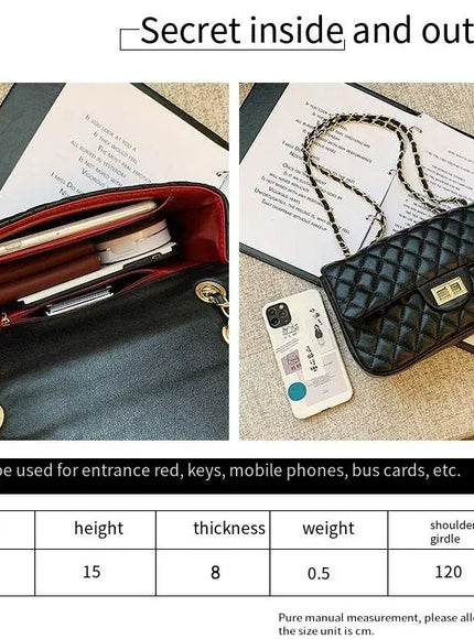 KissICON Fall Trend Women's Texture Rhombic Chain Slung