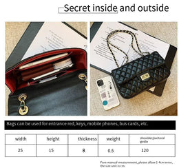 KissICON Fall Trend Women's Texture Rhombic Chain Slung