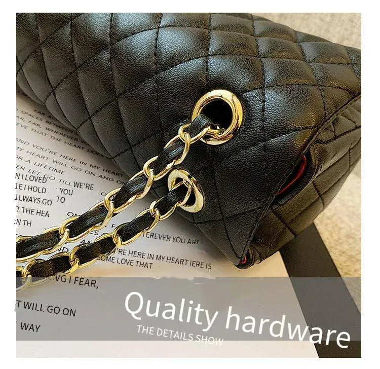 KissICON Fall Trend Women's Texture Rhombic Chain Slung