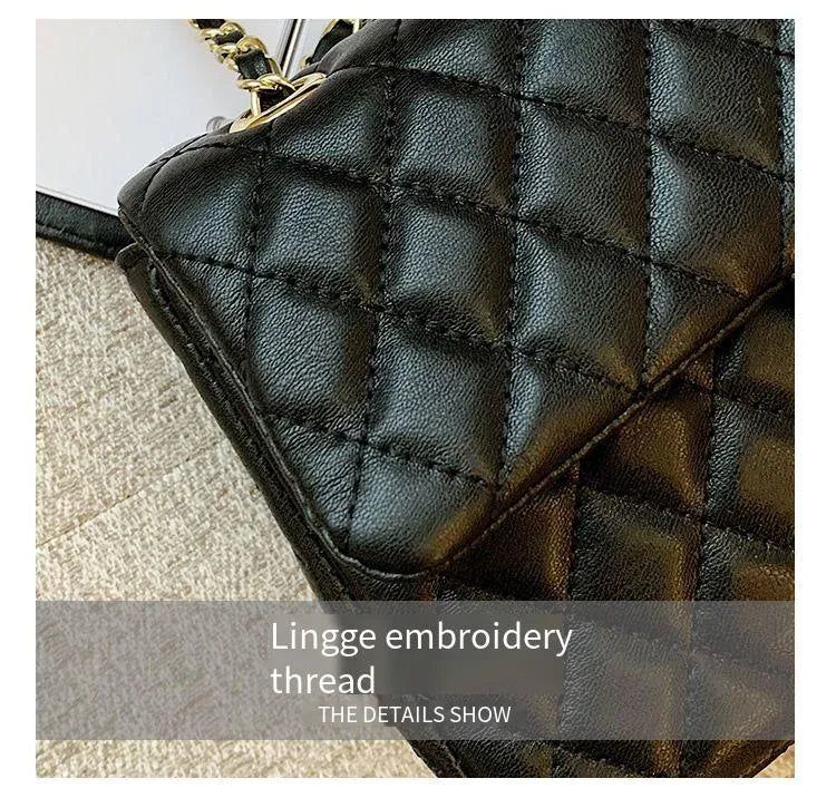KissICON Fall Trend Women's Texture Rhombic Chain Slung