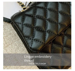 KissICON Fall Trend Women's Texture Rhombic Chain Slung
