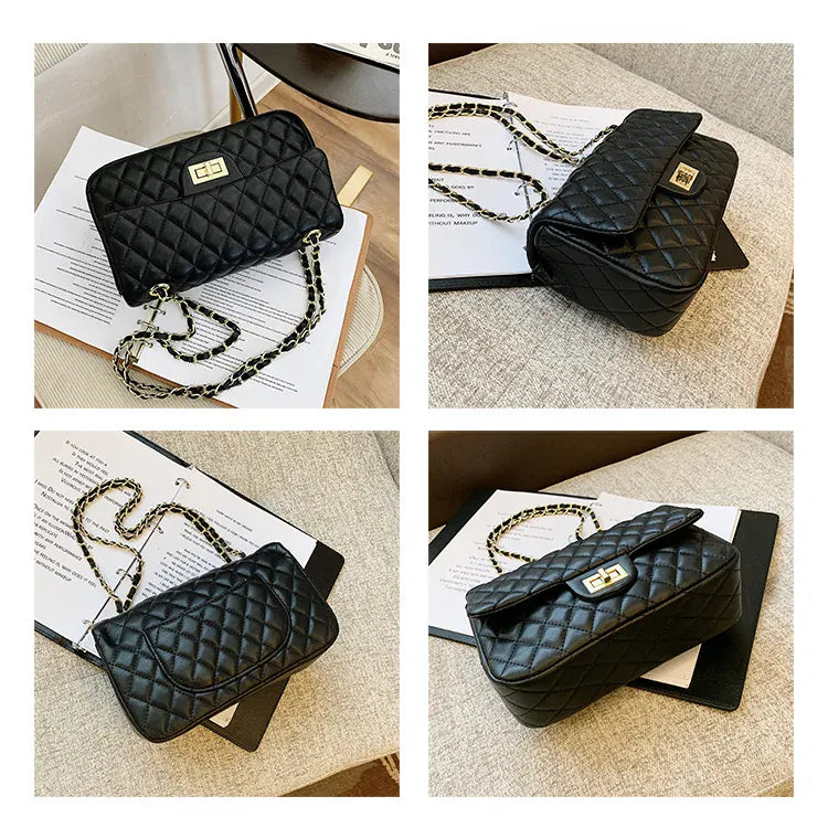 KissICON Fall Trend Women's Texture Rhombic Chain Slung
