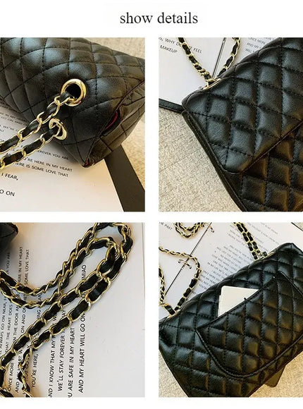 KissICON Fall Trend Women's Texture Rhombic Chain Slung