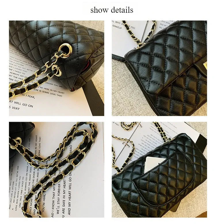 KissICON Fall Trend Women's Texture Rhombic Chain Slung