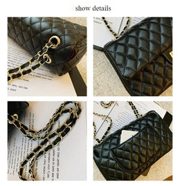 KissICON Fall Trend Women's Texture Rhombic Chain Slung
