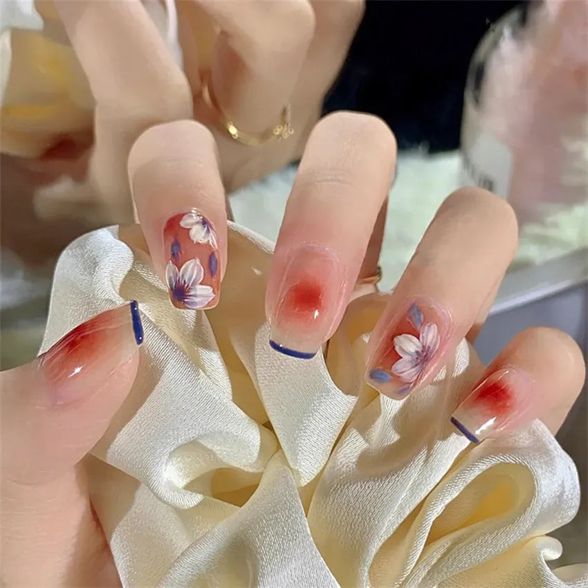 KissICON False-Nails-1219 24Pcs Full Cover Wearing Reusable False Nails Glitter