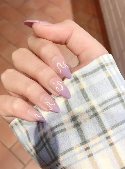 KissICON False-Nails-1304 24Pcs Full Cover Wearing Reusable False Nails Glitter