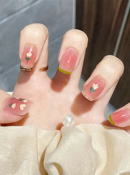 KissICON False-Nails-13243 24Pcs Full Cover Wearing Reusable False Nails Glitter
