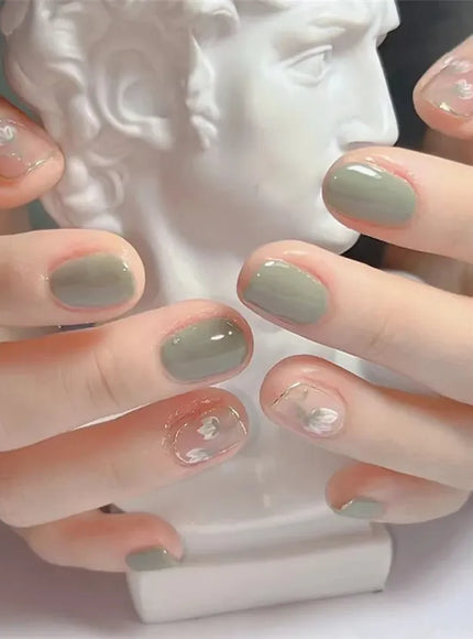 KissICON False-Nails-13244 24Pcs Full Cover Wearing Reusable False Nails Glitter