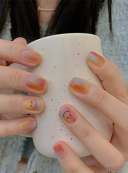 KissICON False-Nails-13302 24Pcs Full Cover Wearing Reusable False Nails Glitter