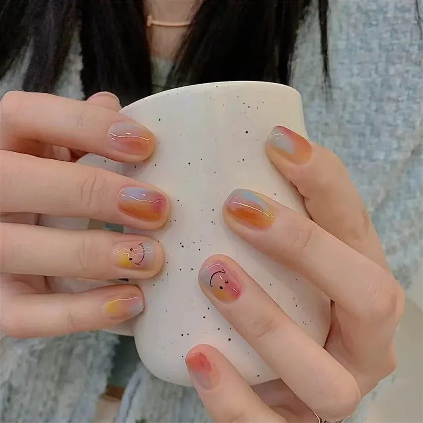 KissICON False-Nails-13302 24Pcs Full Cover Wearing Reusable False Nails Glitter