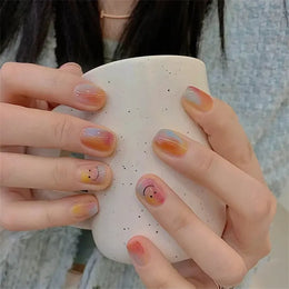 KissICON False-Nails-13302 24Pcs Full Cover Wearing Reusable False Nails Glitter