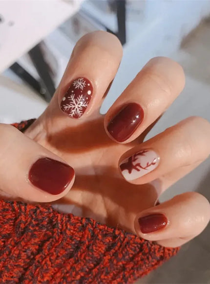 KissICON False-Nails-6108 24Pcs Full Cover Wearing Reusable False Nails Glitter