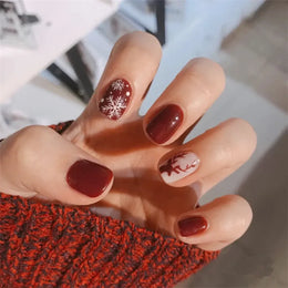 KissICON False-Nails-6108 24Pcs Full Cover Wearing Reusable False Nails Glitter
