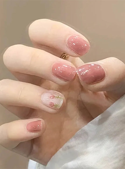 KissICON False-Nails-6154 24Pcs Full Cover Wearing Reusable False Nails Glitter