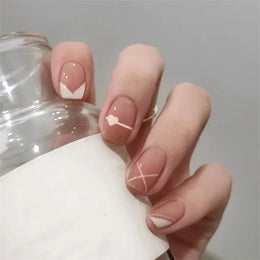 KissICON False-Nails-6163 24Pcs Full Cover Wearing Reusable False Nails Glitter