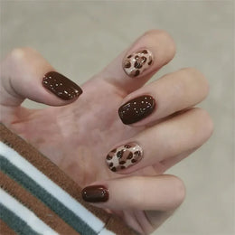 KissICON False-Nails-6165 24Pcs Full Cover Wearing Reusable False Nails Glitter