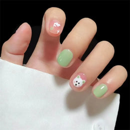 KissICON False-Nails-6167 24Pcs Full Cover Wearing Reusable False Nails Glitter