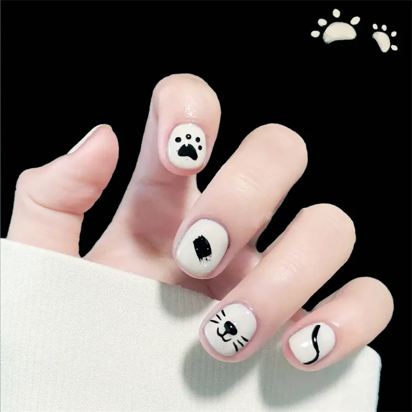 KissICON False-Nails-6177 24Pcs Full Cover Wearing Reusable False Nails Glitter