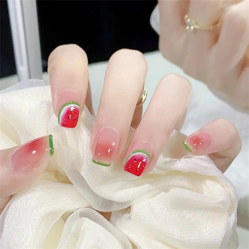 KissICON False-Nails-6178 24Pcs Full Cover Wearing Reusable False Nails Glitter