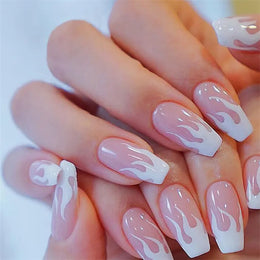 KissICON False-Nails-8609 24Pcs Full Cover Wearing Reusable False Nails Glitter
