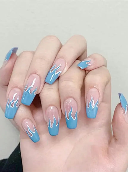 KissICON False-Nails-8613 24Pcs Full Cover Wearing Reusable False Nails Glitter