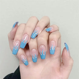 KissICON False-Nails-8613 24Pcs Full Cover Wearing Reusable False Nails Glitter