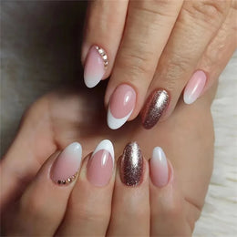 KissICON False Nails -JP2264 KissIcon Flower Almond False Nails Blue White -
