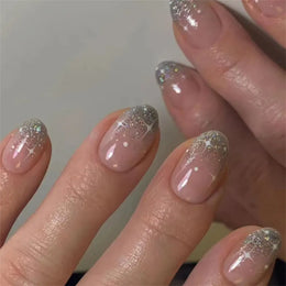 KissICON False Nails -JP2545 KissIcon Flower Almond False Nails Blue White -