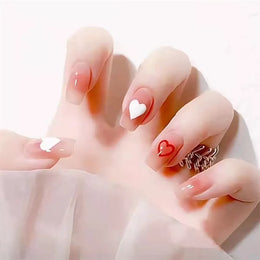 KissICON False-Nails-R348 24Pcs Full Cover Wearing Reusable False Nails Glitter
